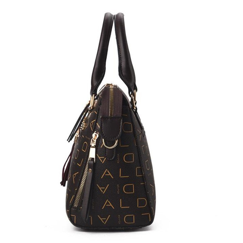 Moda inglês carta bolsa feminina couro do plutônio borla alça superior saco de o