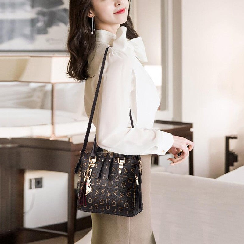 Moda inglês carta bolsa feminina couro do plutônio borla alça superior saco de o