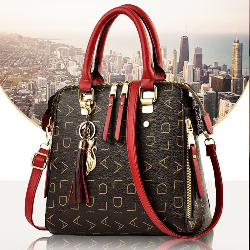 Moda inglês carta bolsa feminina couro do plutônio borla alça superior saco de o
