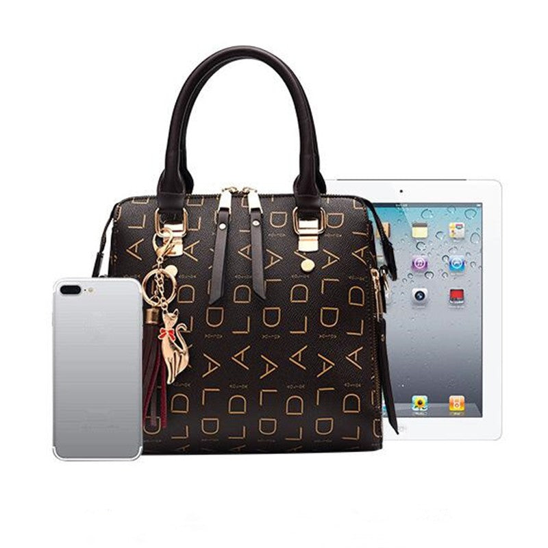 Moda inglês carta bolsa feminina couro do plutônio borla alça superior saco de o