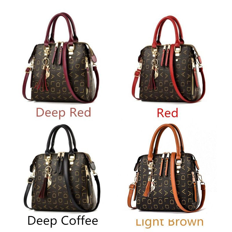 Moda inglês carta bolsa feminina couro do plutônio borla alça superior saco de o