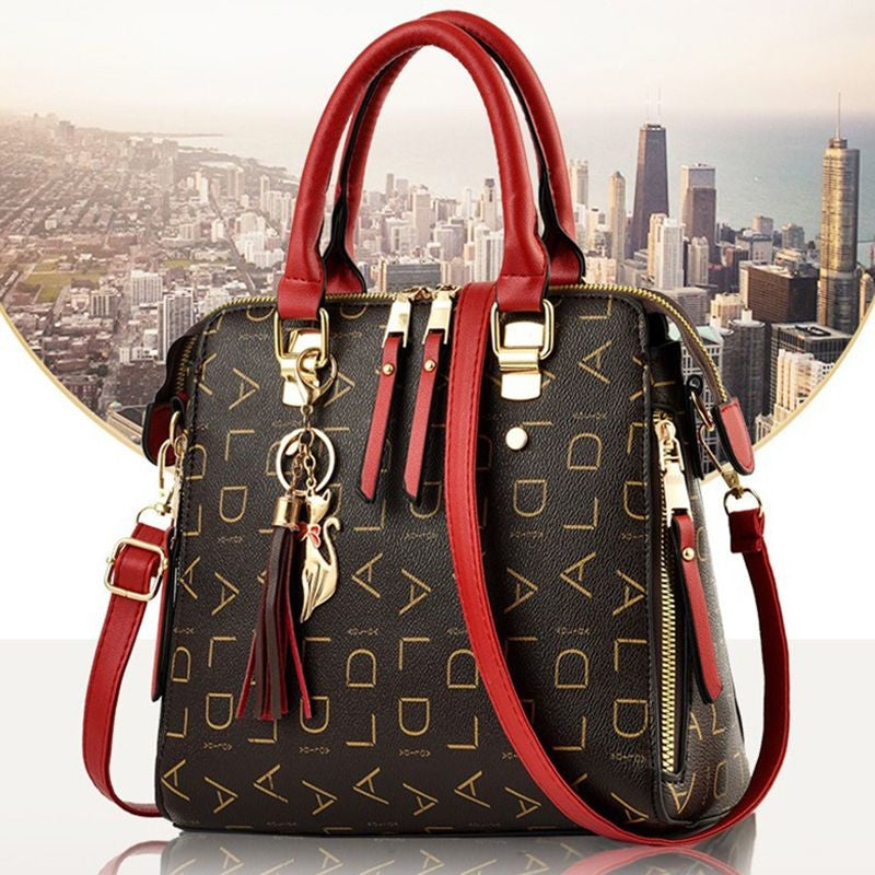 Moda inglês carta bolsa feminina couro do plutônio borla alça superior saco de o
