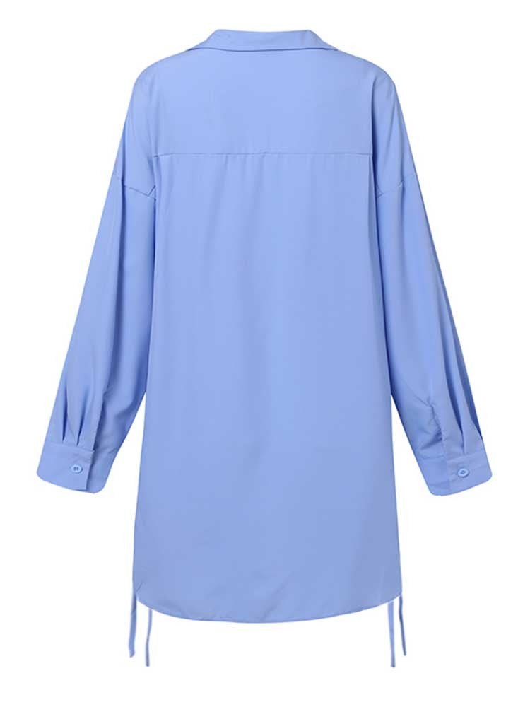 Camisas sólidas elegantes blusa assimétrica feminina 2025 zanzea casual rendas a